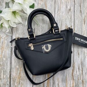 Women’s True Religion Small Black Crossbody Shoulder Bag Handbag Purse